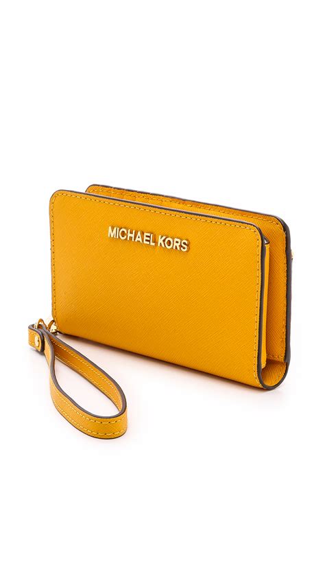 michael kors jet set travel wallet yellow|Michael Kors Wallet double zip.